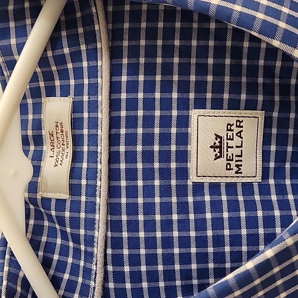 Peter Millar Button-Down - Blue - Large - image 5